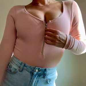Pink/peach Top Shop long sleeve bodysuit